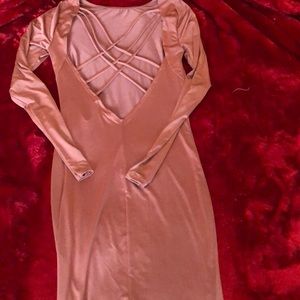 Brown open back dress